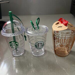 Set of 3 Starbucks Clear Ornaments